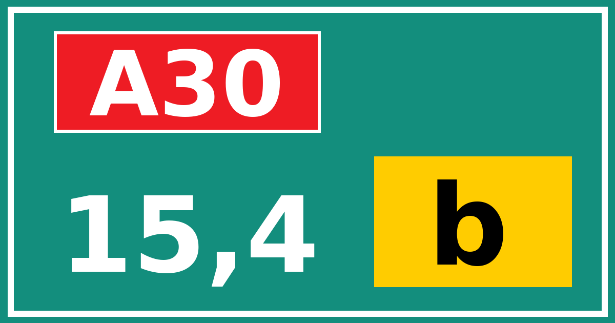 Hectometerbord A30 15,4 letter b
