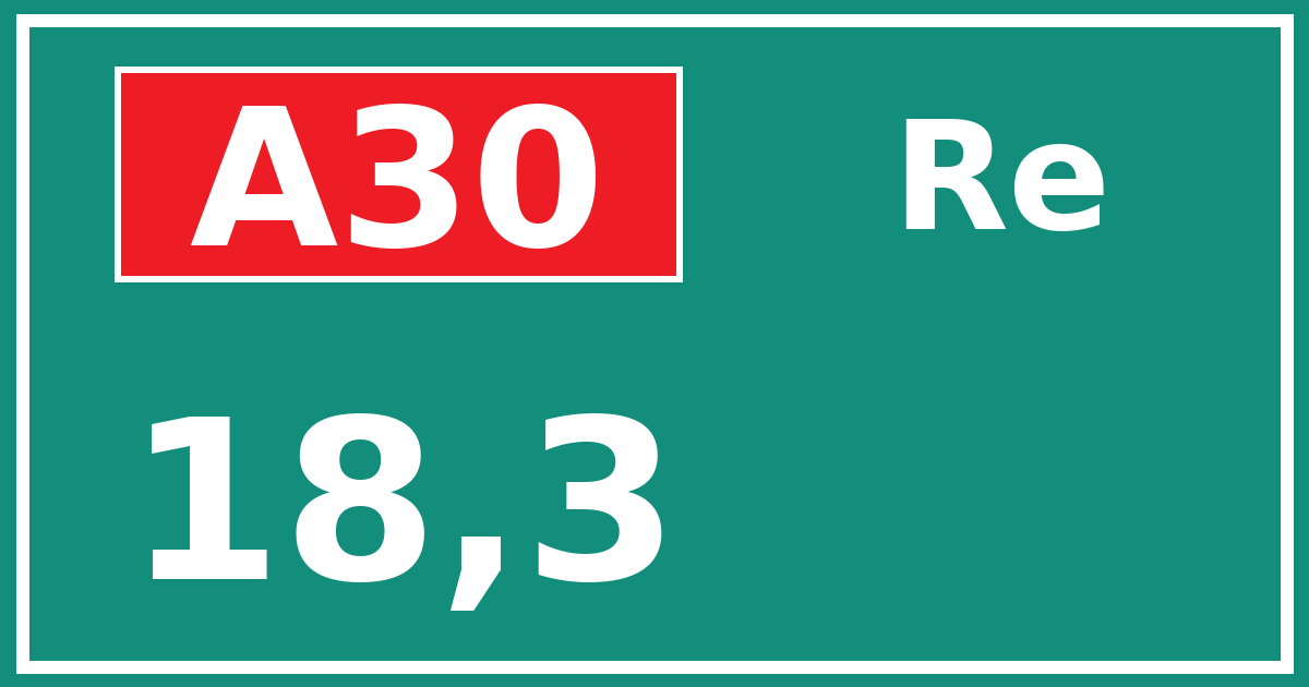 Hectometerbord A30 18,3 zijde Re