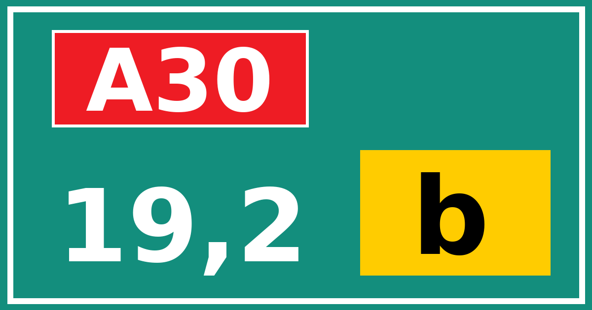 Hectometerbord A30 19,2 letter b