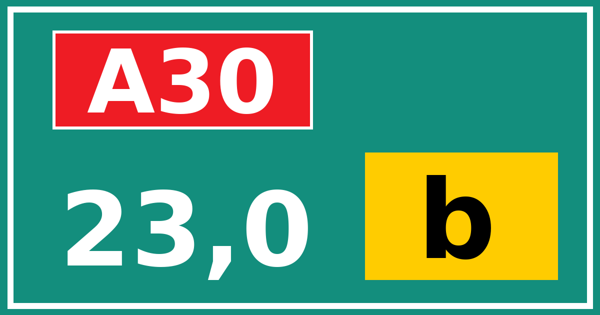 Hectometerbord A30 23,0 letter b