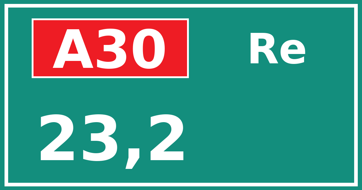 Hectometerbord A30 23,2 zijde Re