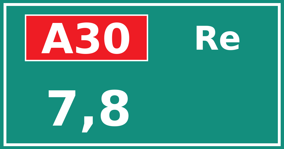 Hectometerbord A30 7,8 zijde Re