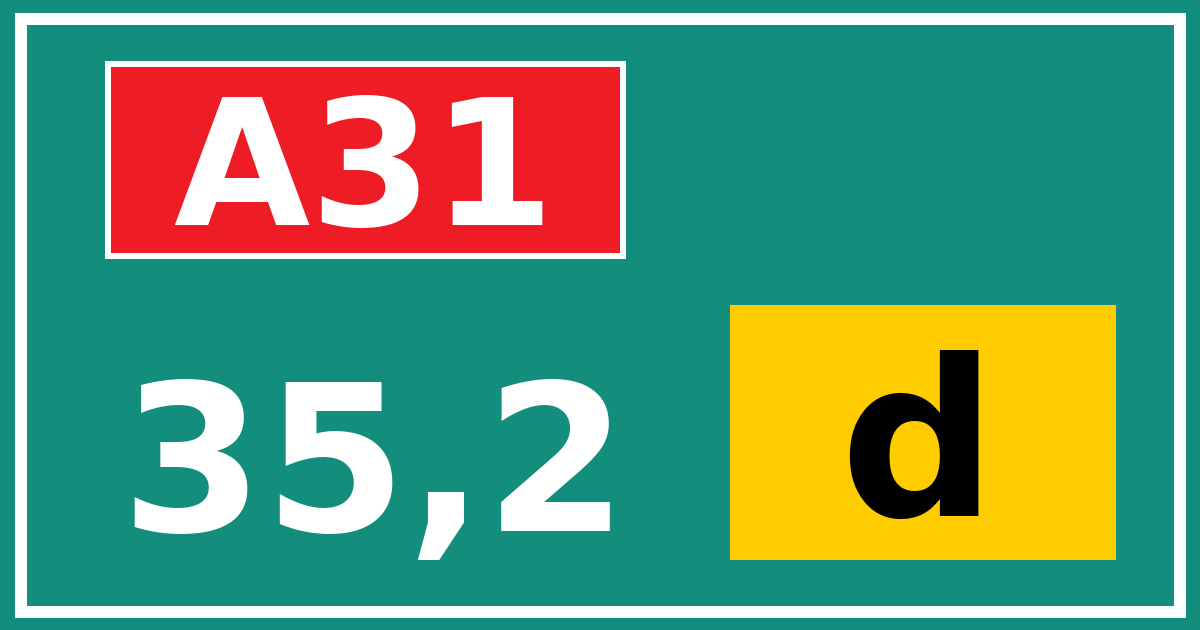Hectometerbord A31 35,2 letter d