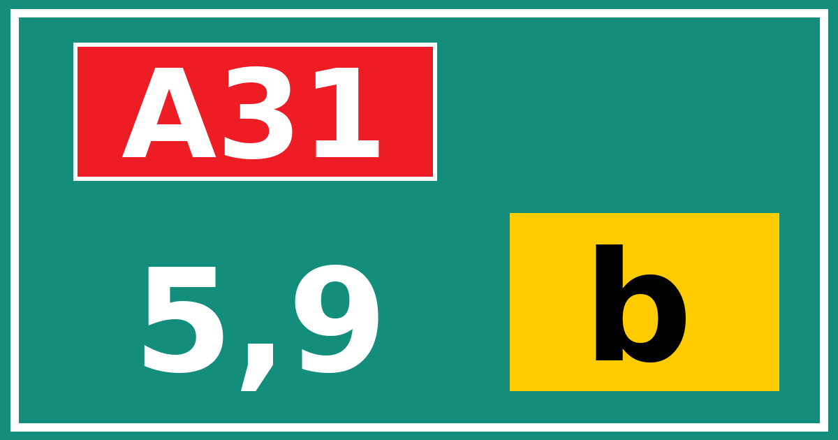 Hectometerbord A31 5,9 letter b