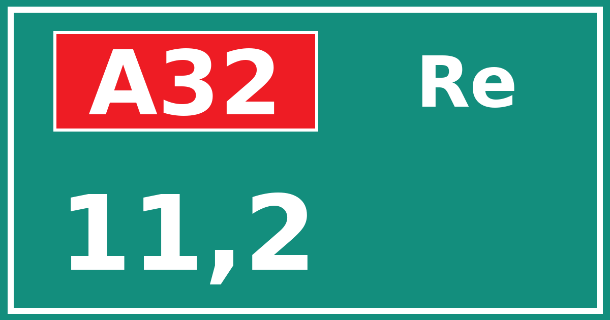 Hectometerbord A32 11,2 zijde Re