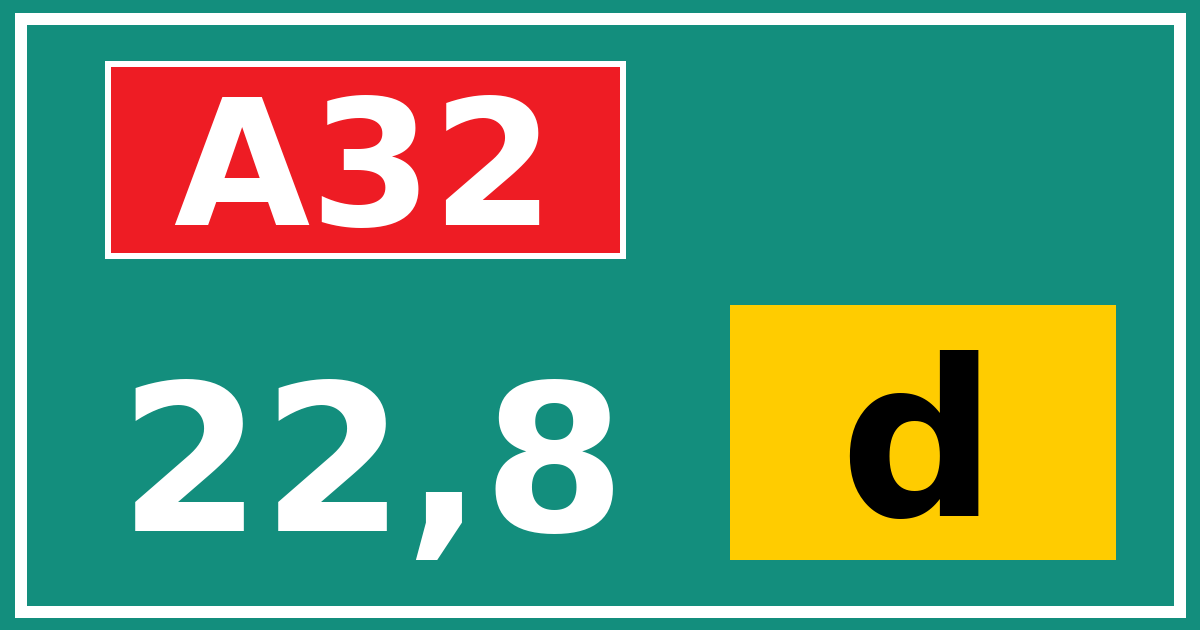 Hectometerbord A32 22,8 letter d