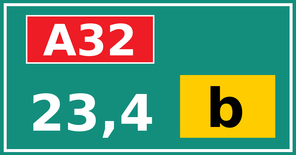Hectometerbord A32 23,4 letter b