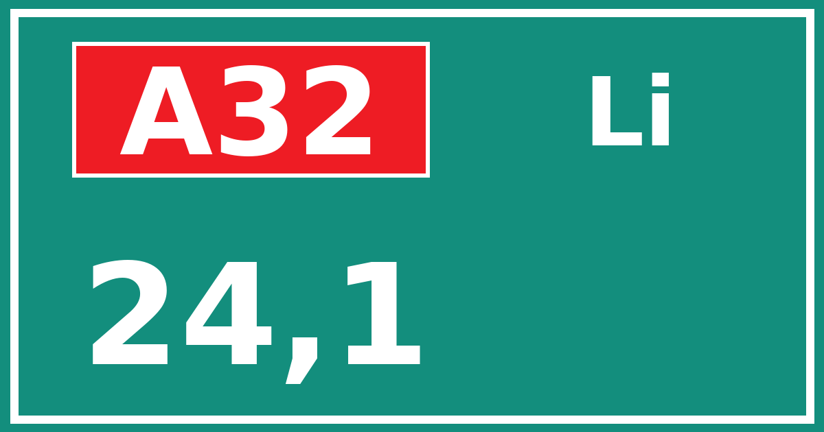 Hectometerbord A32 24,1 zijde Li
