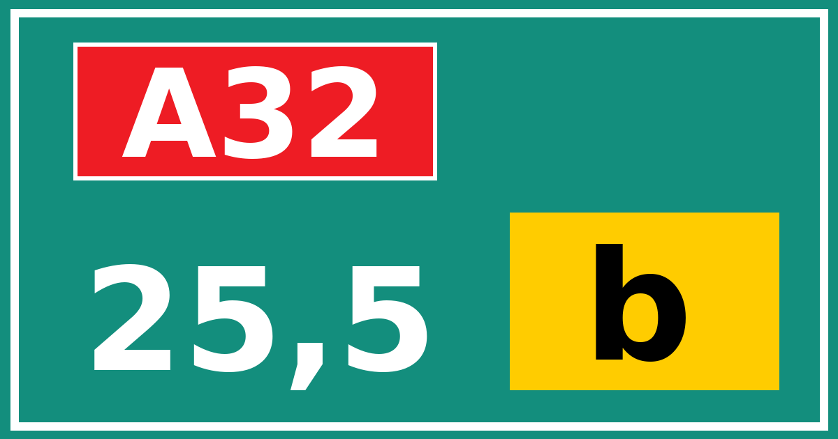 Hectometerbord A32 25,5 letter b