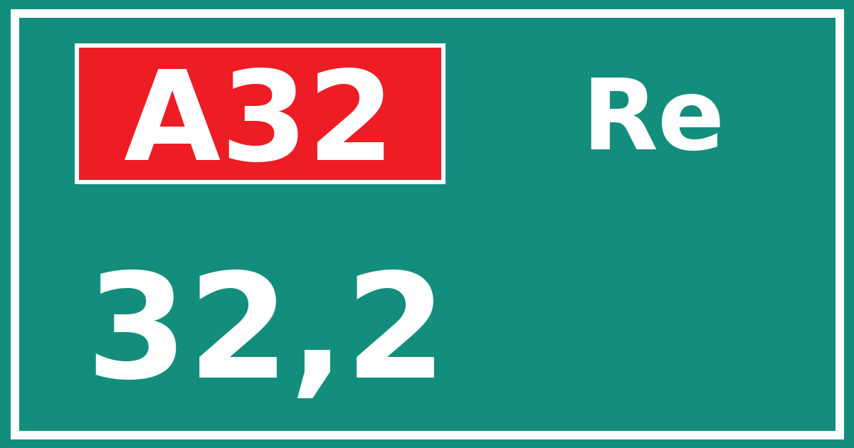 Hectometerbord A32 32,2 zijde Re