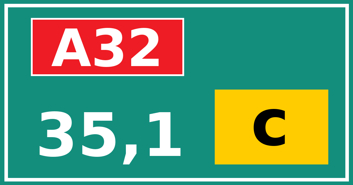 Hectometerbord A32 35,1 letter c