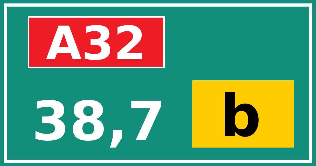 Hectometerbord A32 38,7 letter b
