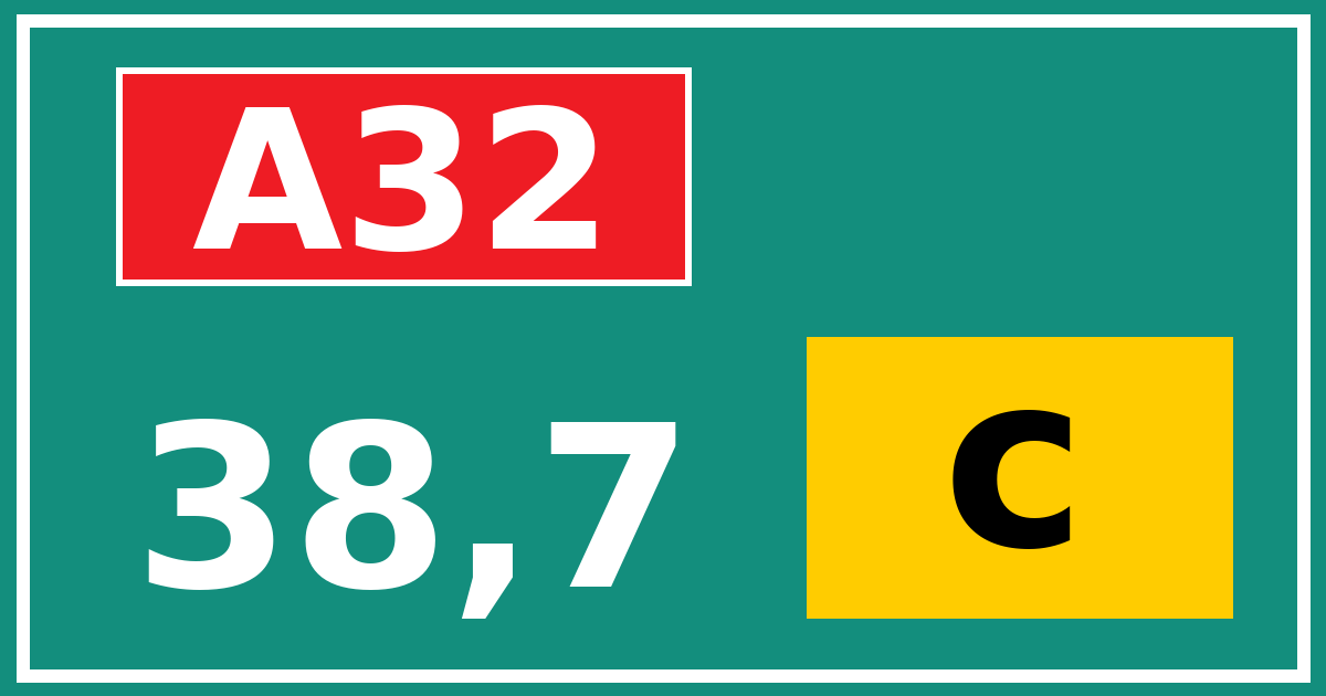 Hectometerbord A32 38,7 letter c