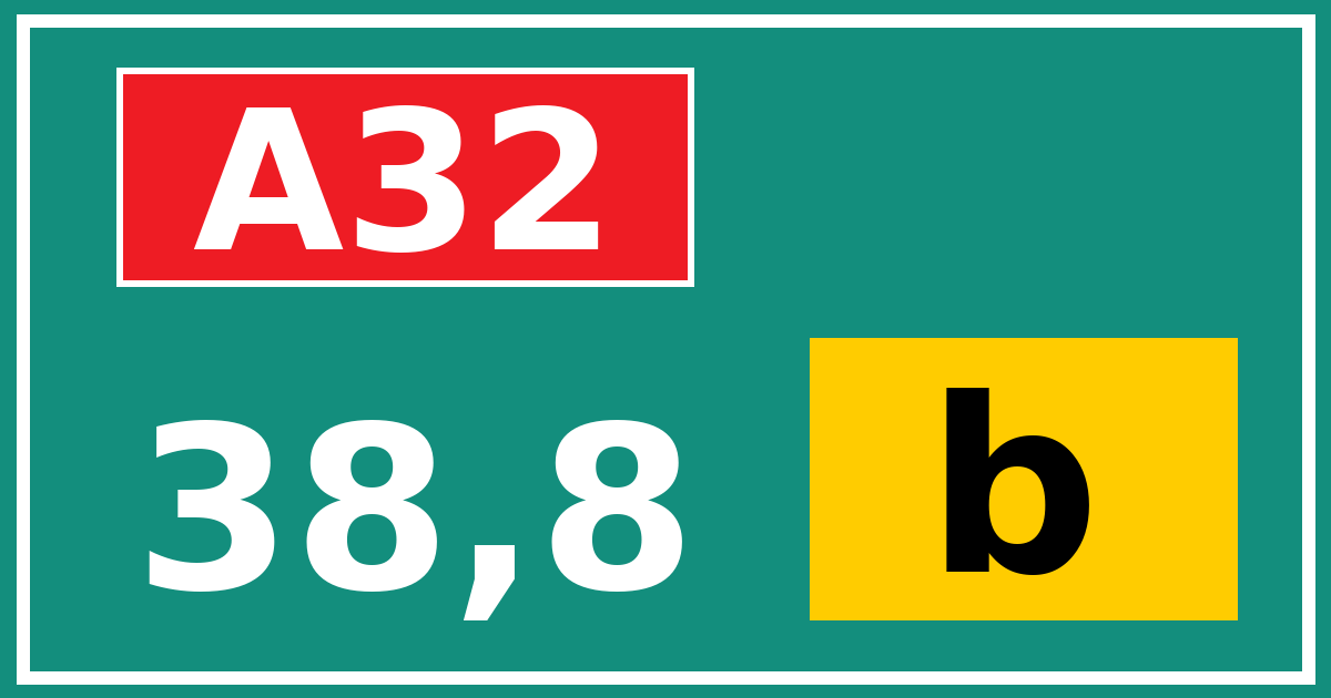 Hectometerbord A32 38,8 letter b