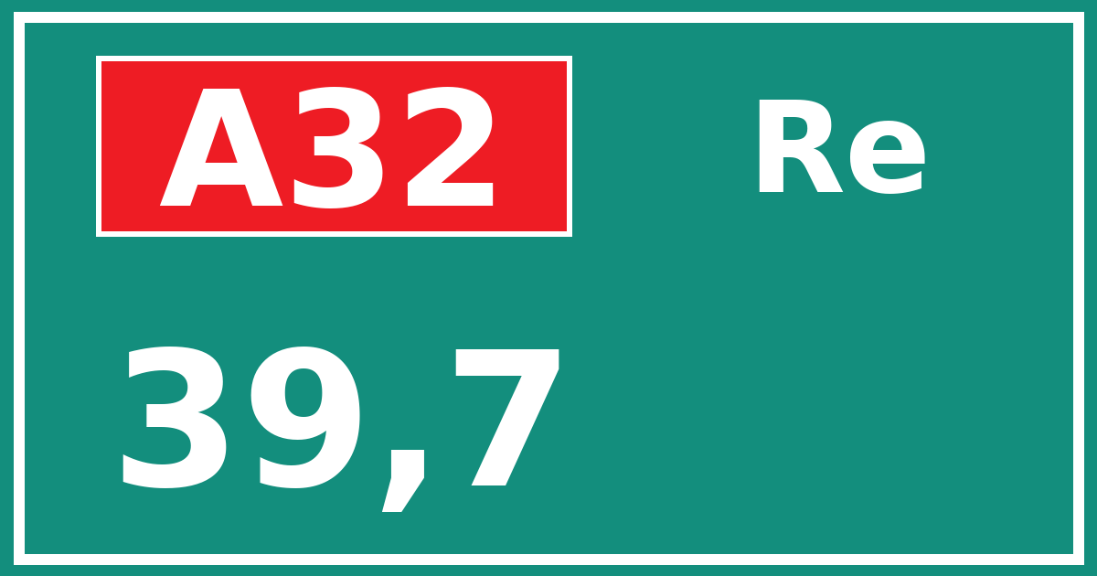 Hectometerbord A32 39,7 zijde Re