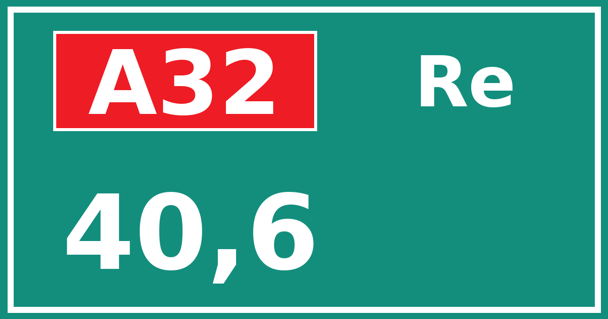 Hectometerbord A32 40,6 zijde Re