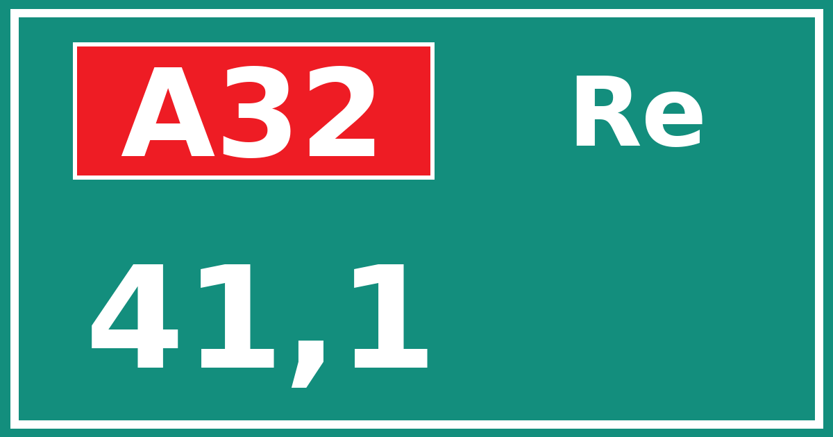 Hectometerbord A32 41,1 zijde Re
