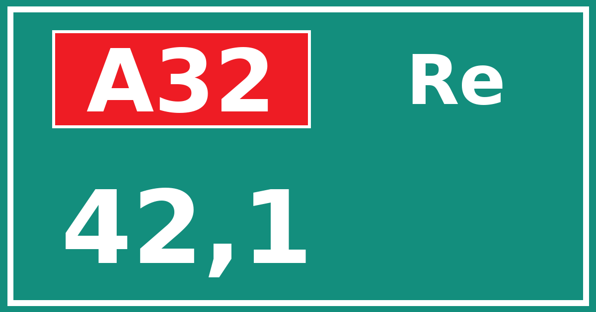 Hectometerbord A32 42,1 zijde Re