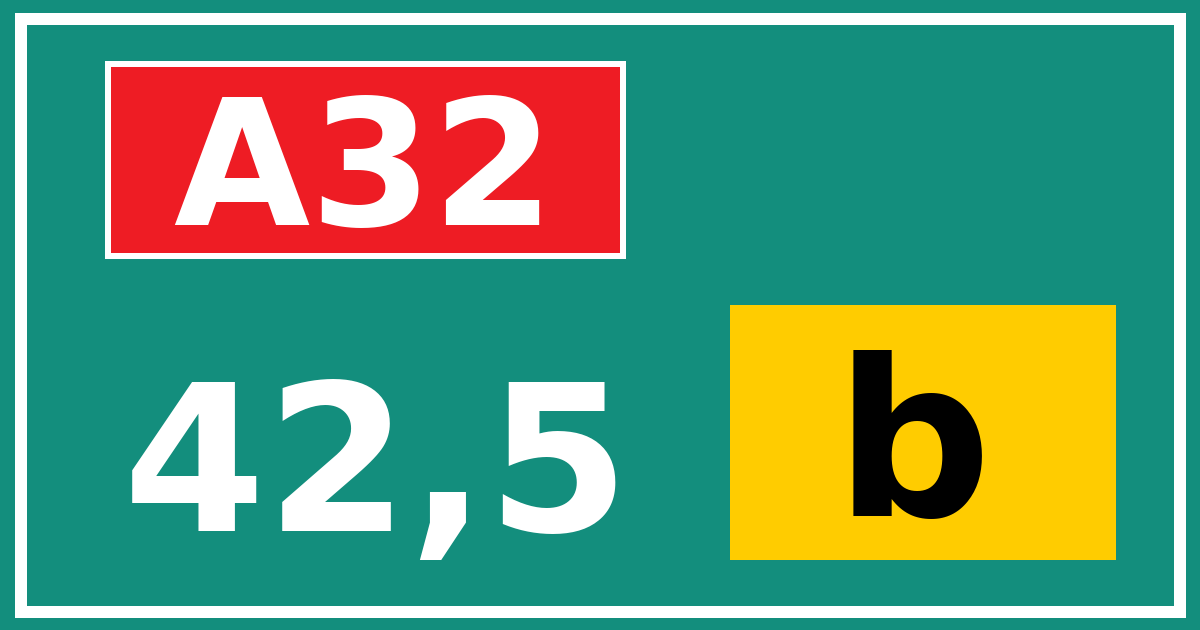 Hectometerbord A32 42,5 letter b