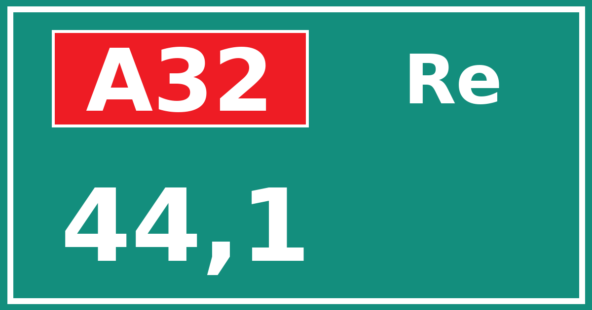 Hectometerbord A32 44,1 zijde Re
