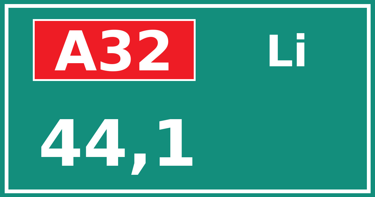 Hectometerbord A32 44,1 zijde Li