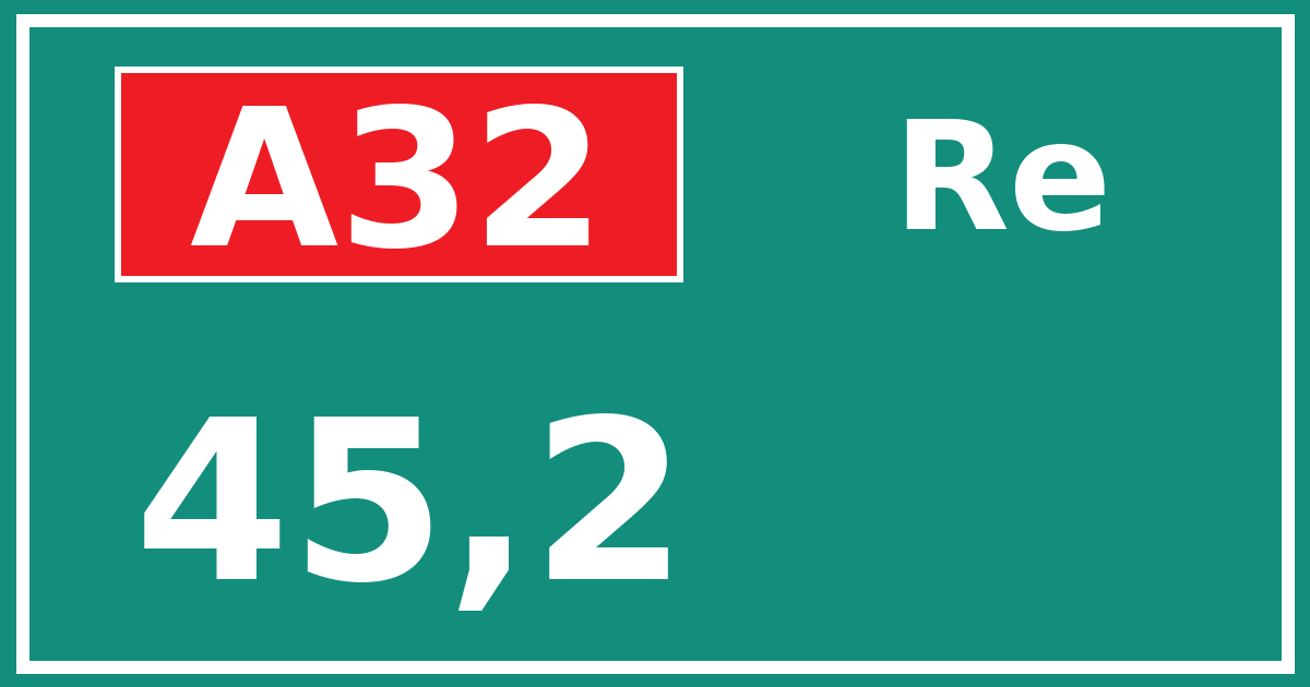 Hectometerbord A32 45,2 zijde Re