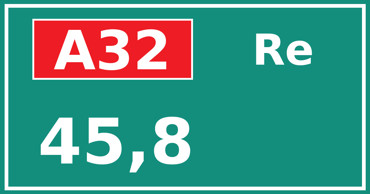 Hectometerbord A32 45,8 zijde Re