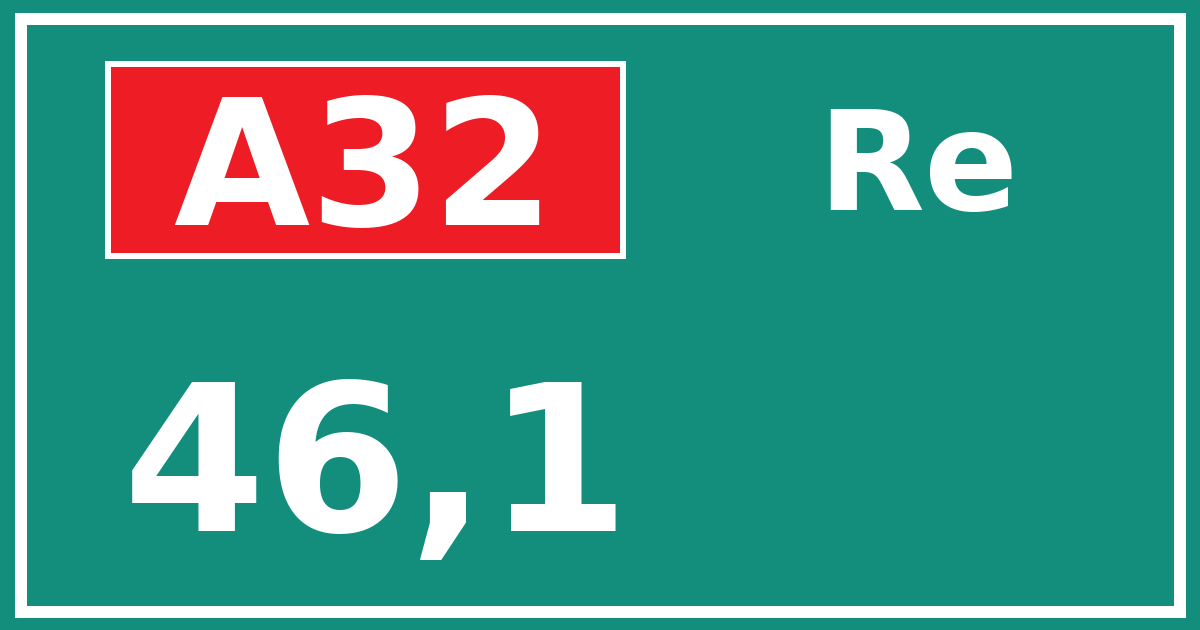 Hectometerbord A32 46,1 zijde Re
