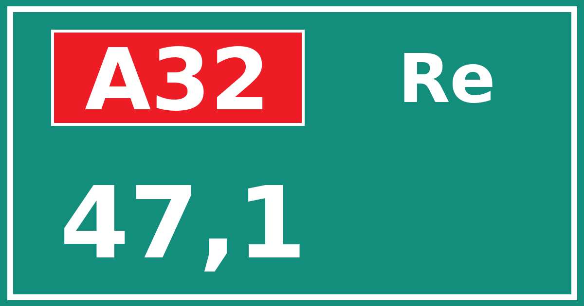 Hectometerbord A32 47,1 zijde Re