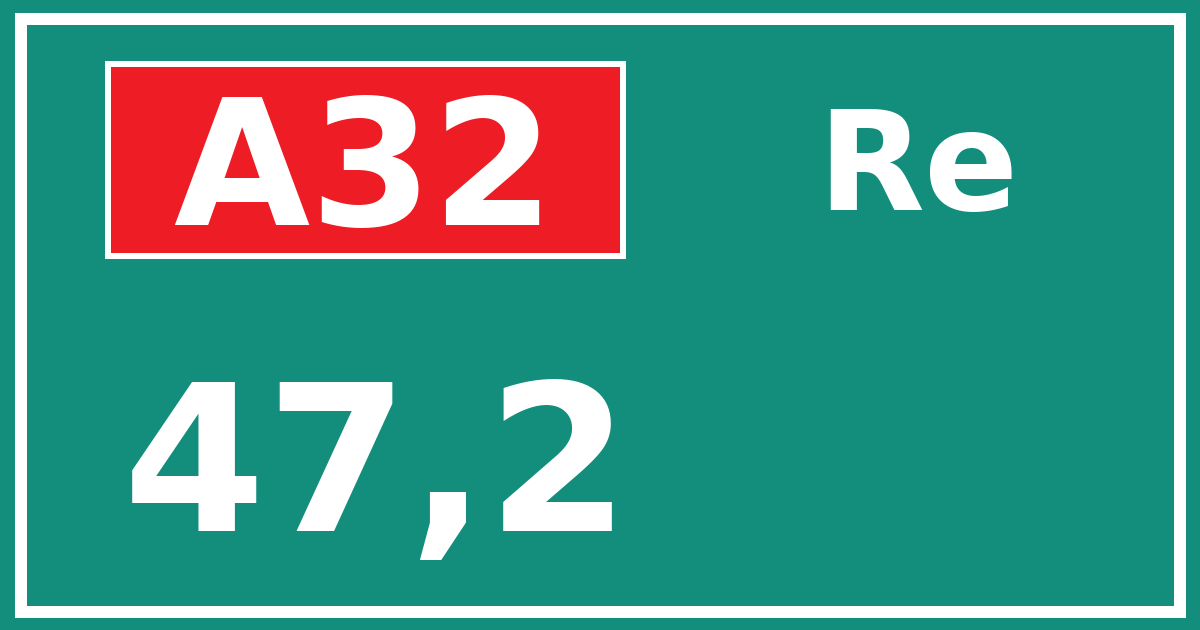 Hectometerbord A32 47,2 zijde Re