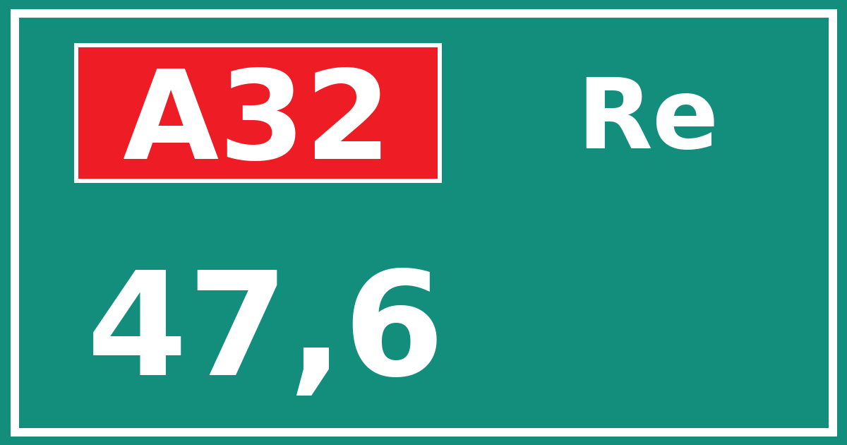 Hectometerbord A32 47,6 zijde Re