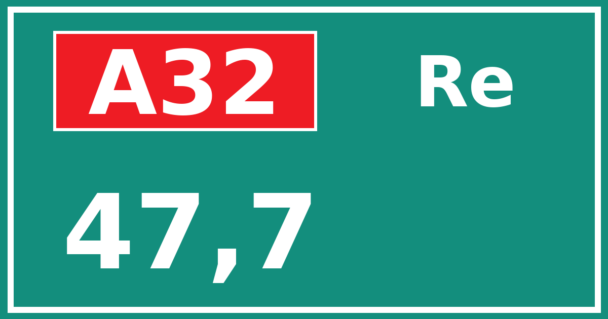 Hectometerbord A32 47,7 zijde Re