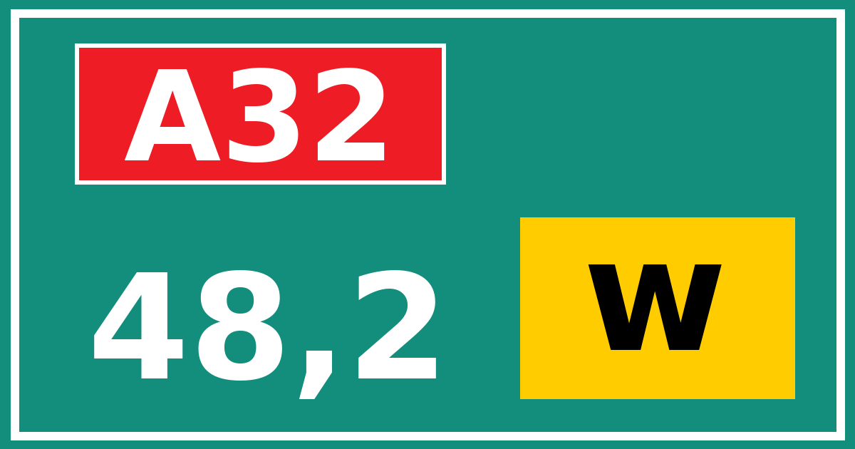 Hectometerbord A32 48,2 letter w