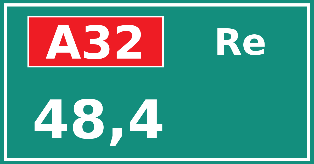 Hectometerbord A32 48,4 zijde Re