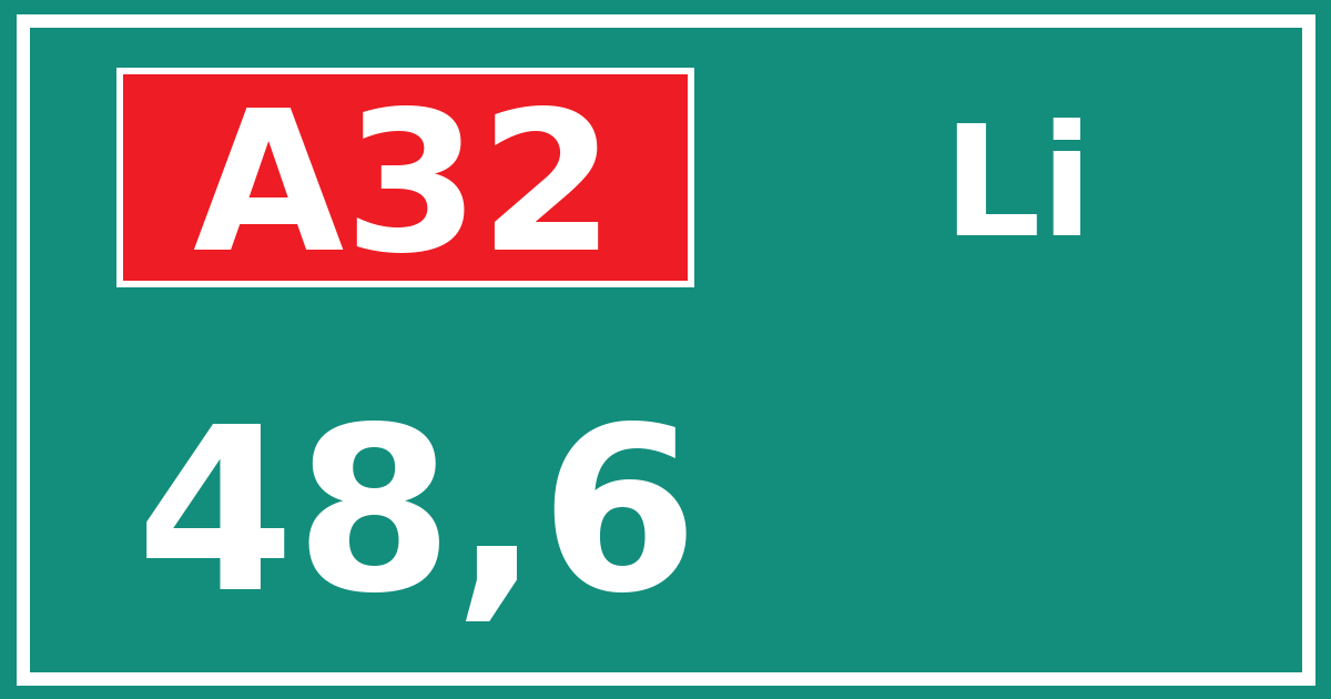 Hectometerbord A32 48,6 zijde Li