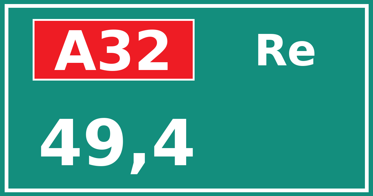 Hectometerbord A32 49,4 zijde Re