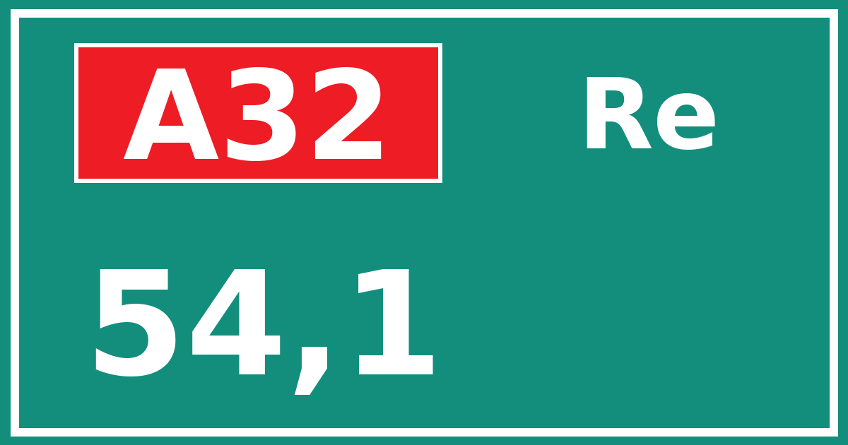 Hectometerbord A32 54,1 zijde Re