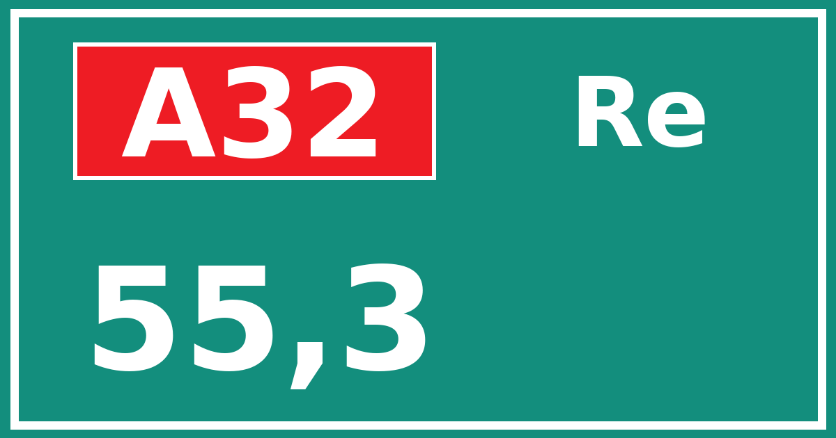 Hectometerbord A32 55,3 zijde Re
