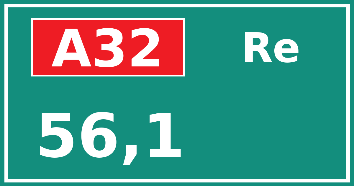 Hectometerbord A32 56,1 zijde Re