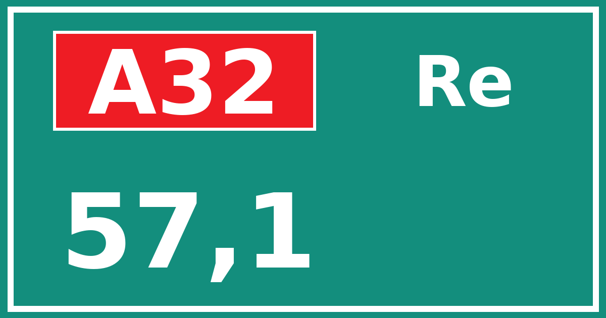 Hectometerbord A32 57,1 zijde Re
