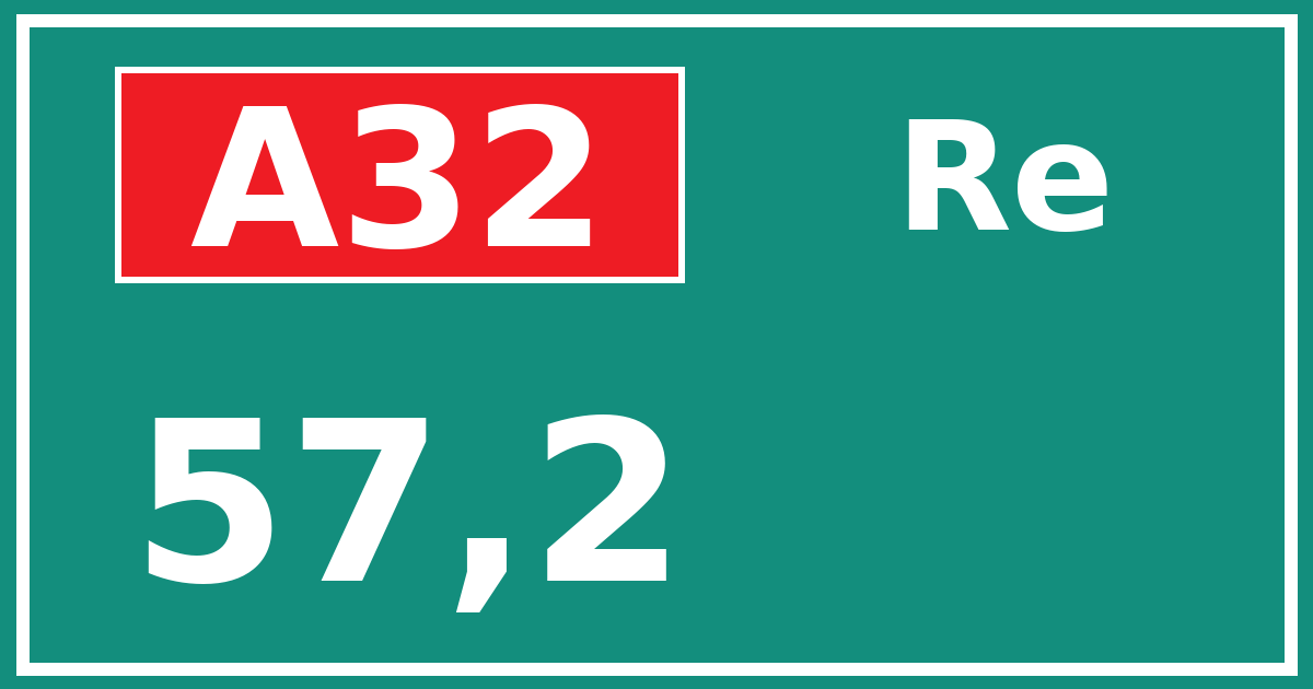 Hectometerbord A32 57,2 zijde Re