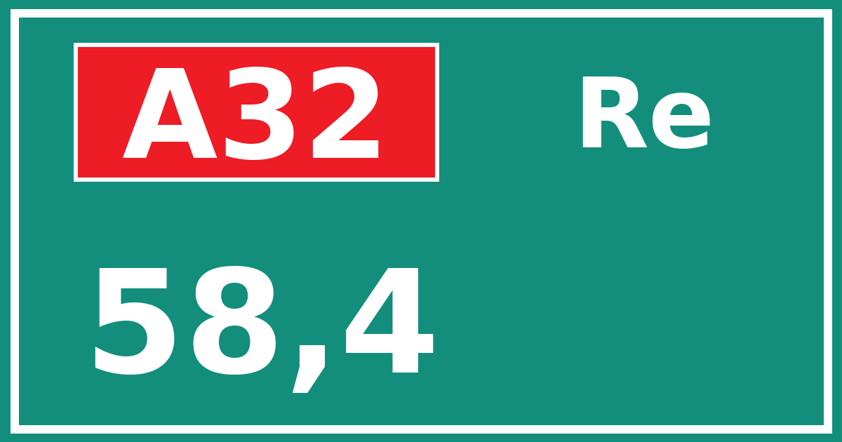 Hectometerbord A32 58,4 zijde Re