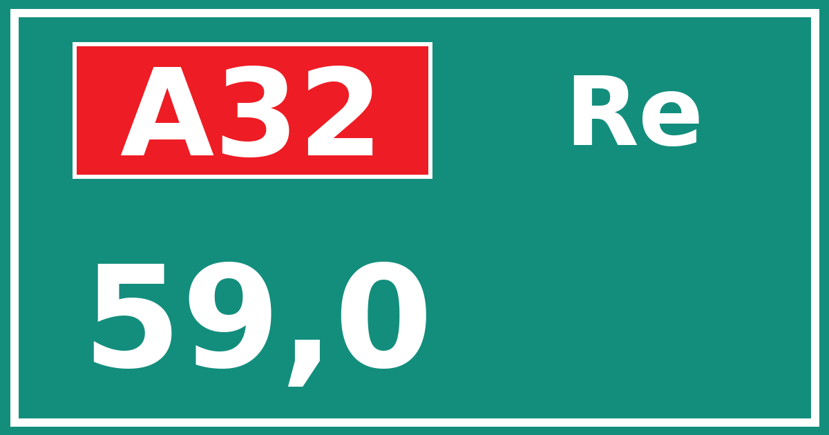 Hectometerbord A32 59,0 zijde Re