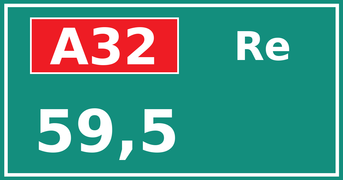 Hectometerbord A32 59,5 zijde Re