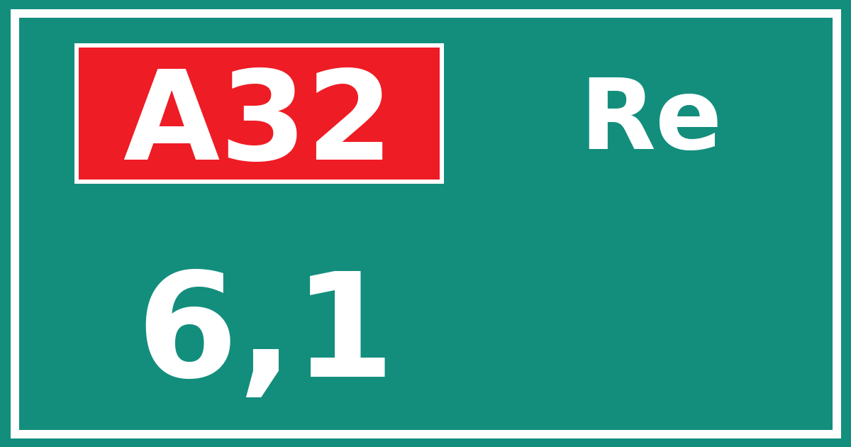 Hectometerbord A32 6,1 zijde Re