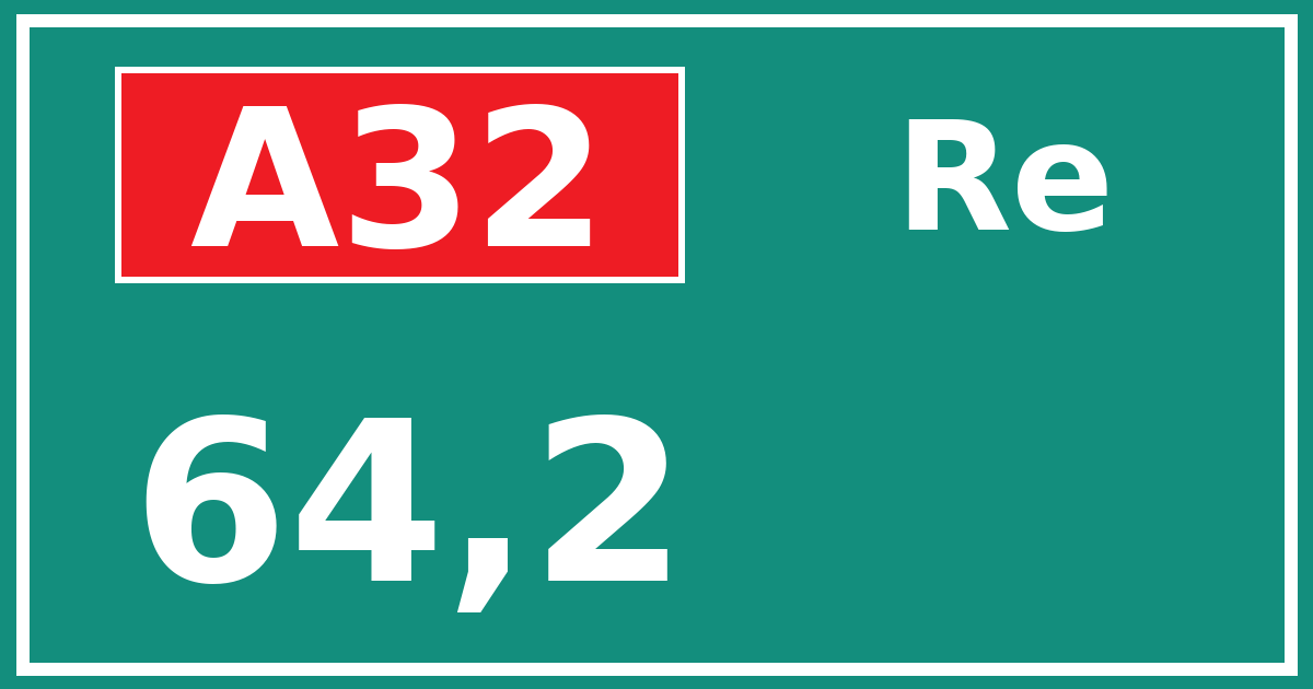 Hectometerbord A32 64,2 zijde Re