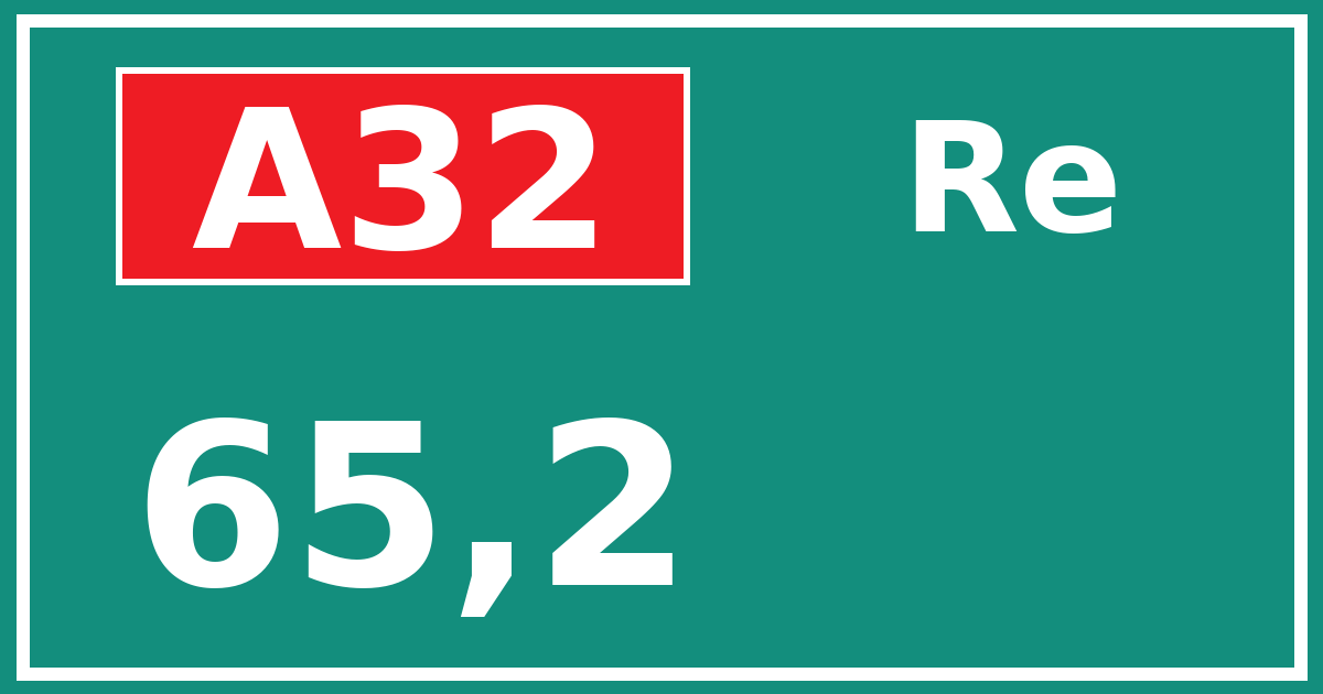 Hectometerbord A32 65,2 zijde Re