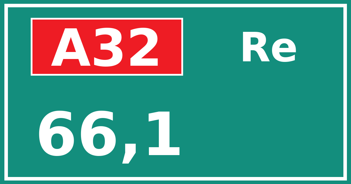 Hectometerbord A32 66,1 zijde Re