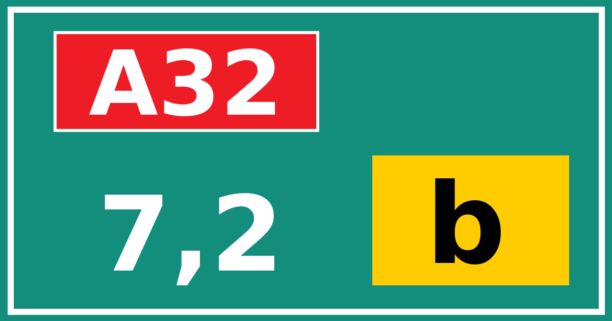 Hectometerbord A32 7,2 letter b