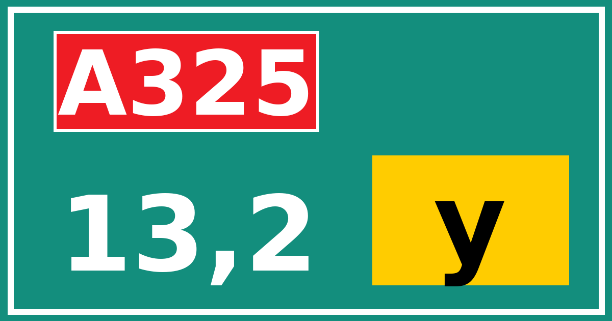 Hectometerbord A325 13,2 letter y